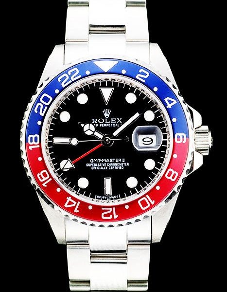 rolex uhr blau rot